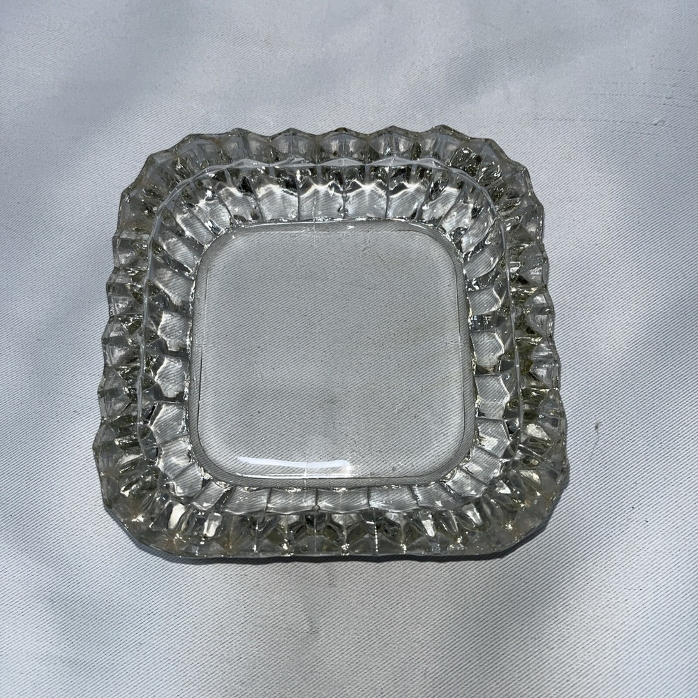 Crystal‎ Cut Glass Ashtray/Trinket Dish vintage